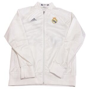Adidas Real Madrid Mens White Full Zip Soccer Anthem Track Top Futbol Jacket XL